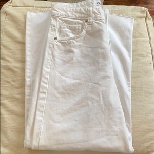 Zara White Wide Leg Jeans